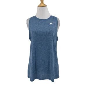 Nike Tank Top Womens M Medium Blue Dri Fit Training Athletic Swoosh The Nike Tee
